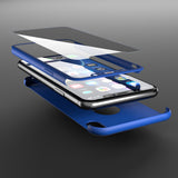 Apple iPhone XS Max 360° Blaue Hülle mit Schutzglas