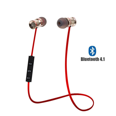 RED ChargeSound Wireless Bluetooth 4.1 Earphones with Microphone